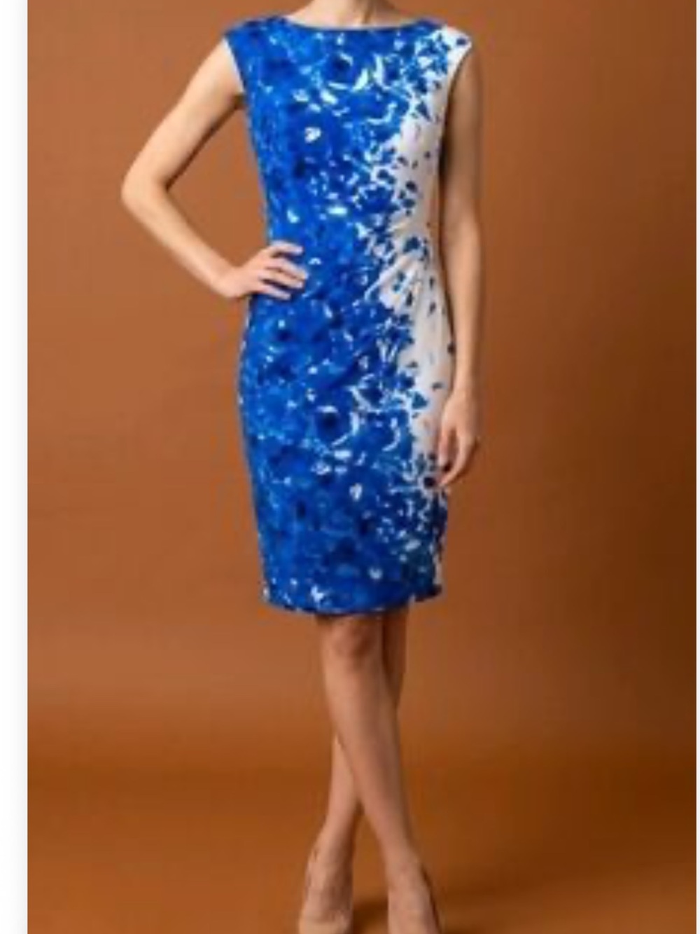 Lauren Ralph Lauren 10  and White Sheath Dress - Elegant Floral Print